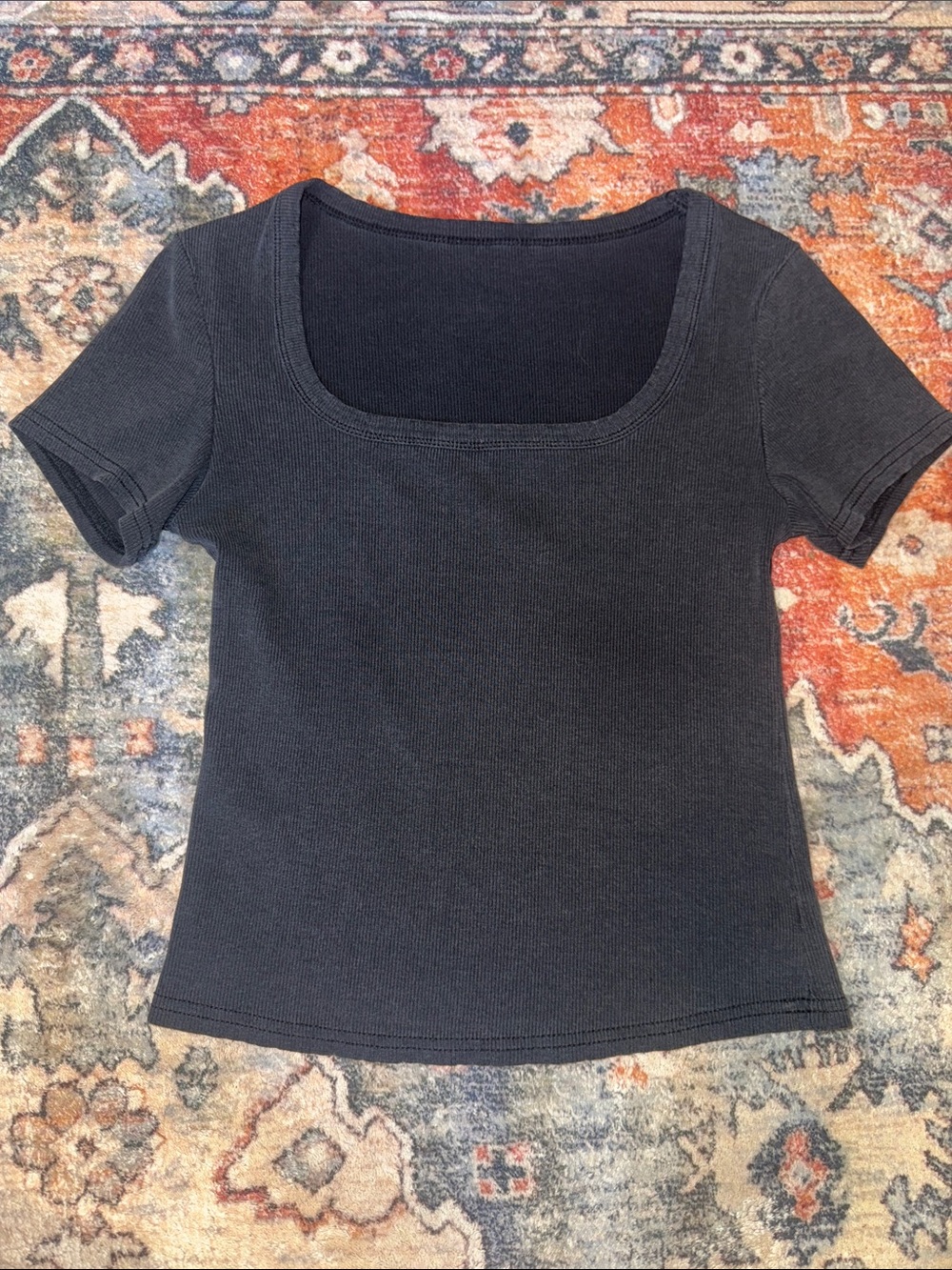 Short sleeve square neck top